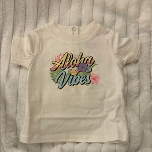 Ruffle Butts Tropical Aloha Tee - Cream